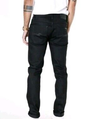 Nudie Jeans Organic Cotton Grim Tim Black Button Fly